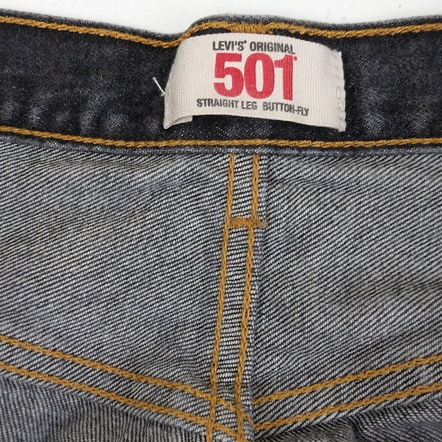 Vintage Levi’s 501 Jeans Faded Charcoal Black 41x29 Button Fly