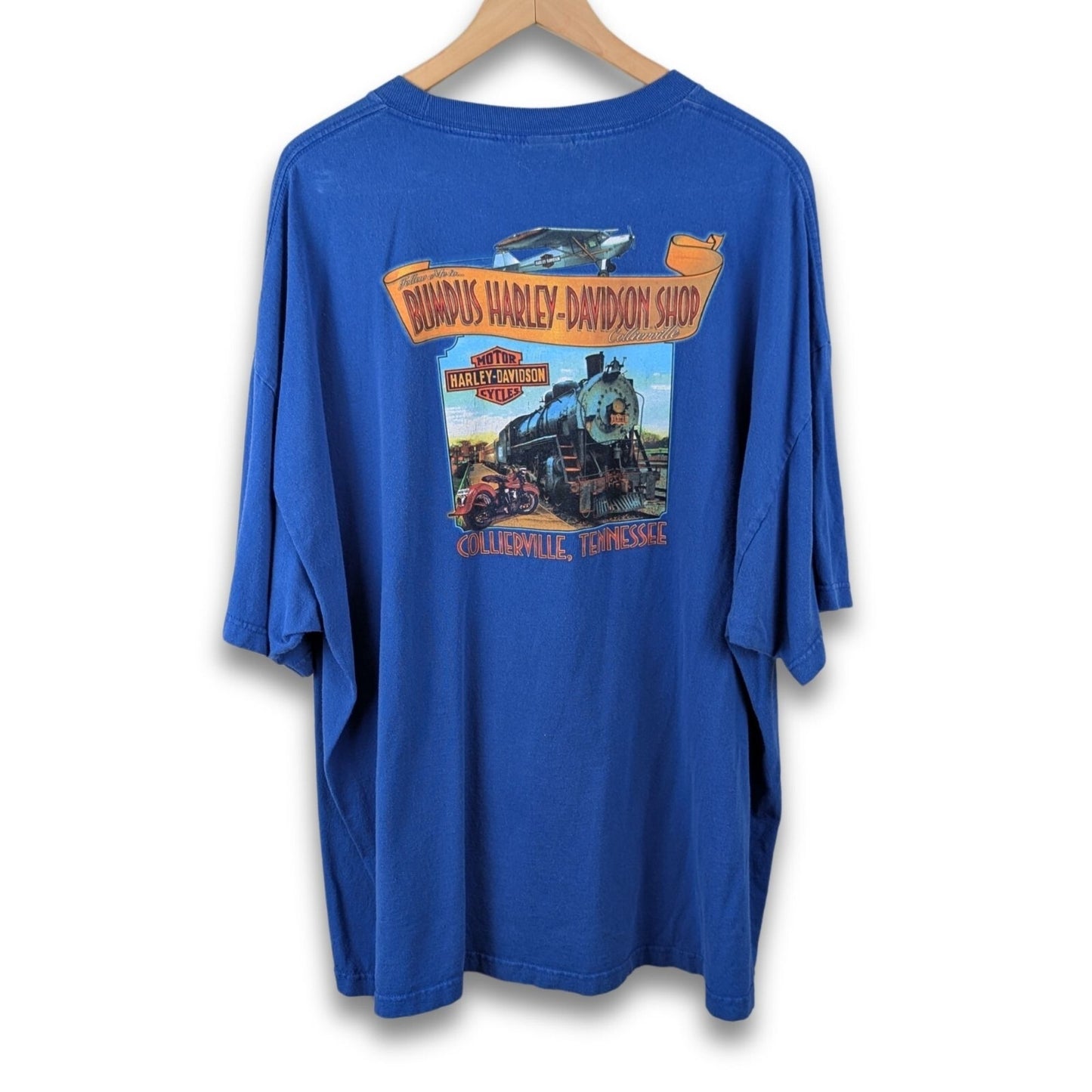 Harley-Davidson 3XL Legends Never Die Skull T-Shirt Blue Biker Tee