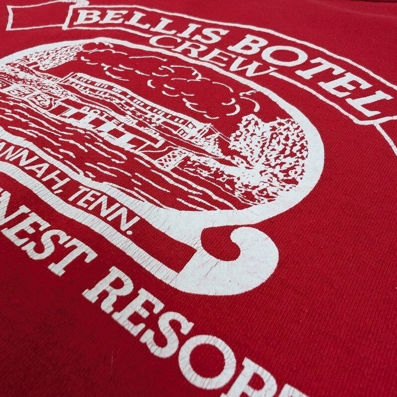 Vintage Bellis Botel Crew Savannah, TN Pickwick Lake Red T-Shirt Size 2XL