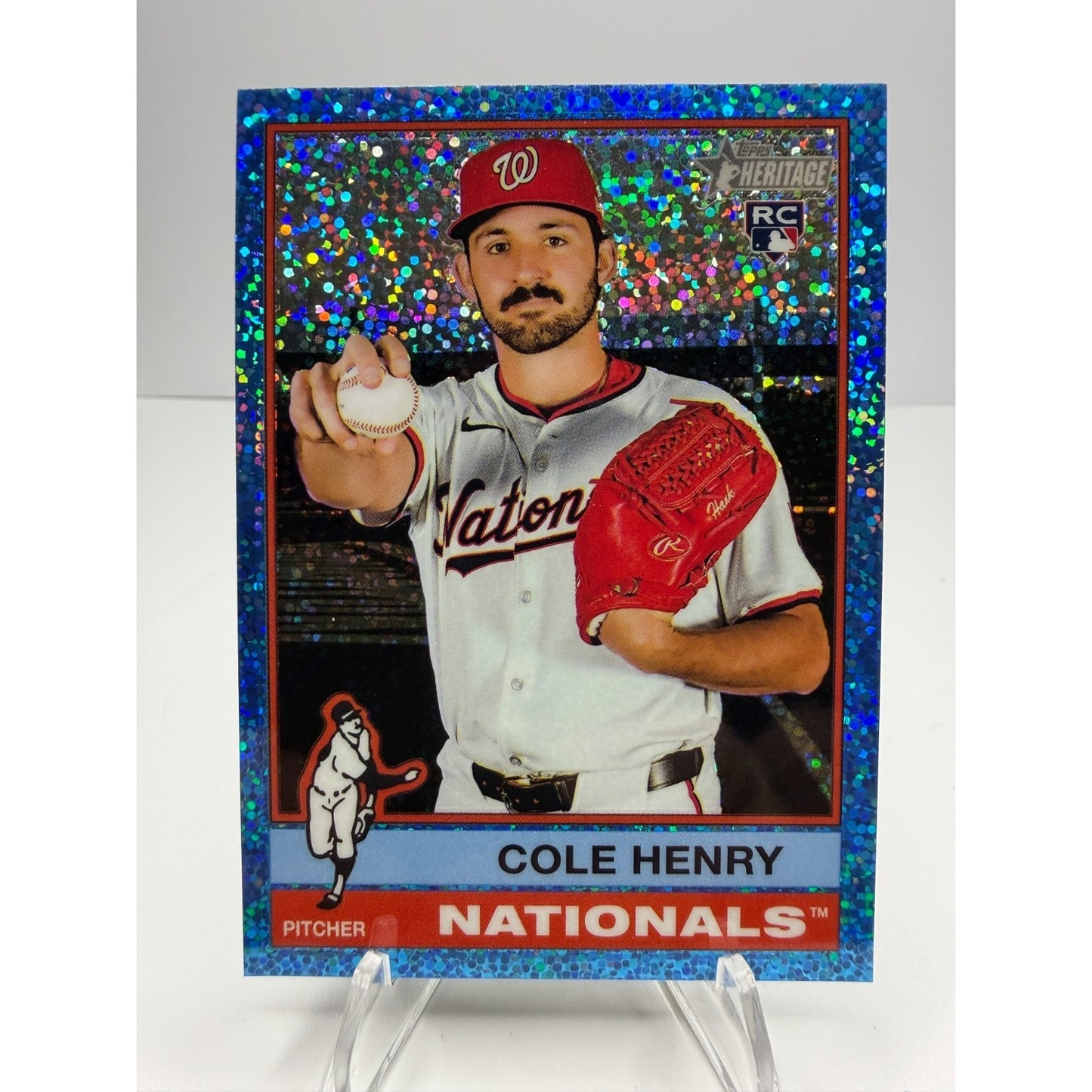 2025 Topps Heritage - Cole Henry Chrome Light Blue Sparkle (RC) #697