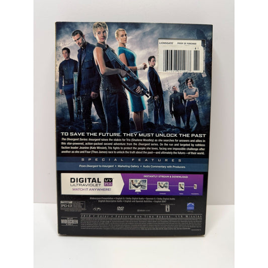 The Divergent Series: Insurgent Shailene Woodley Theo James DVD + Digital Slipcover