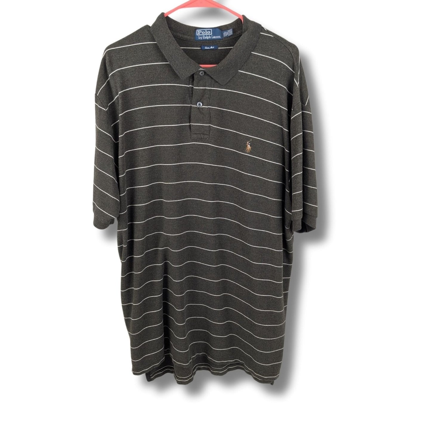Polo Ralph Brown Striped Polo Shirt Men's - Size XXL (2XL)