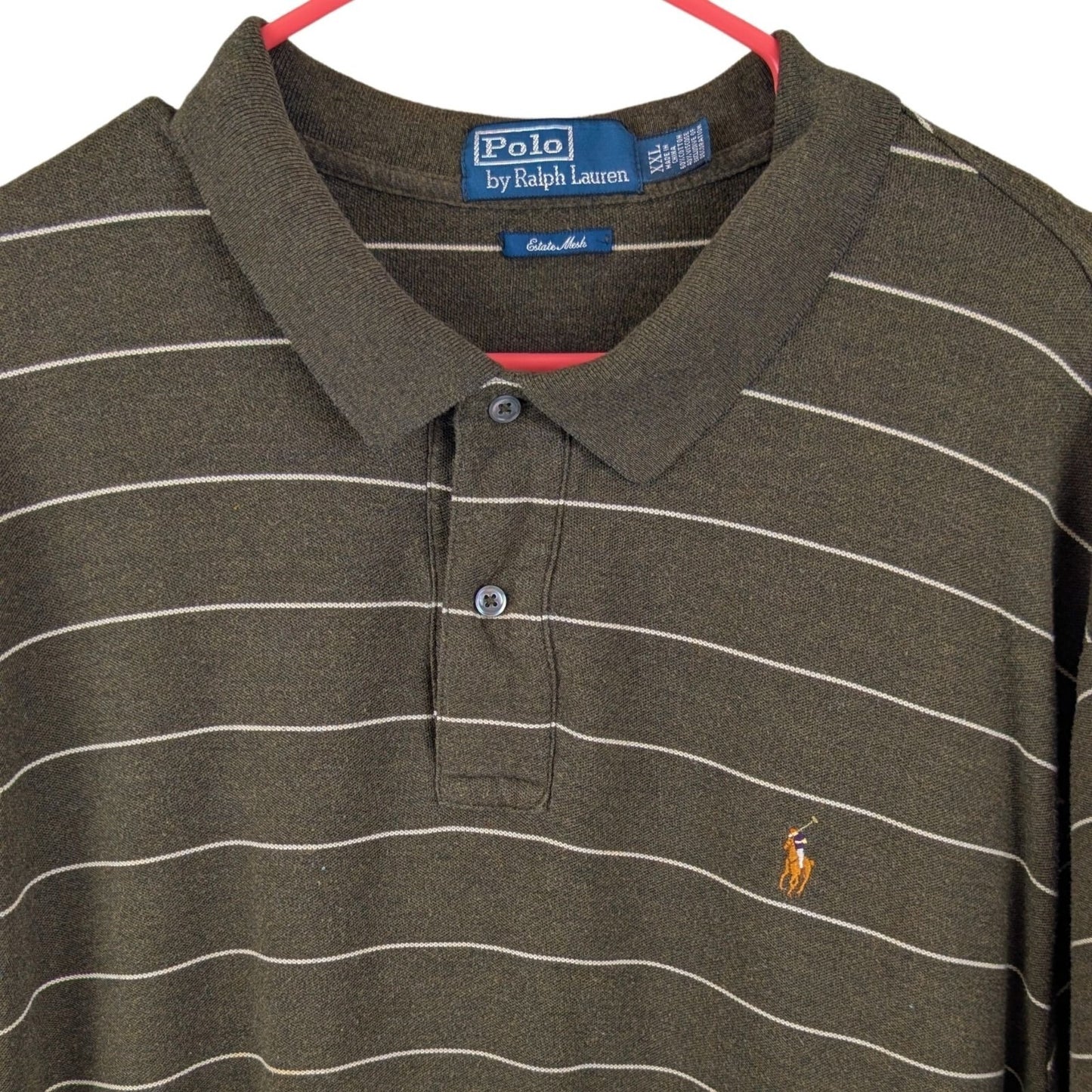 Polo Ralph Brown Striped Polo Shirt Men's - Size XXL (2XL)
