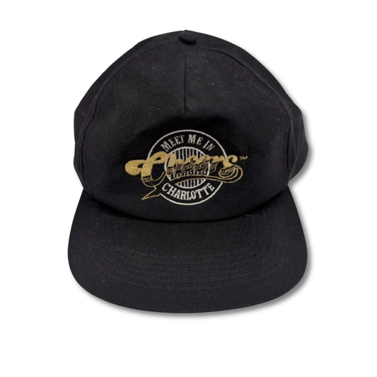 Vintage “Cheers Charlotte” Snapback Hat Black Gold Embroidered