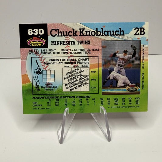1992 Topps Stadium Club - Chuck Knoblauch (NM-M) #830