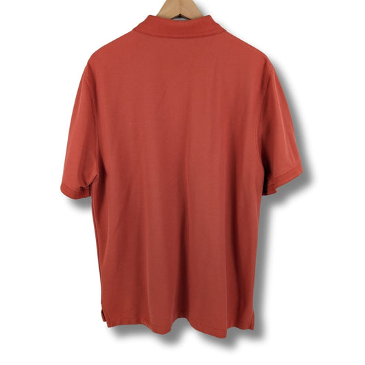 L.L. Bean Polo Shirt Traditional Fit Size L REG Orange 100% Cotton