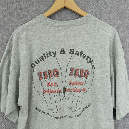 Vintage 90s Kellogg’s Memphis Quality & Safety Gray Tee - Size Large