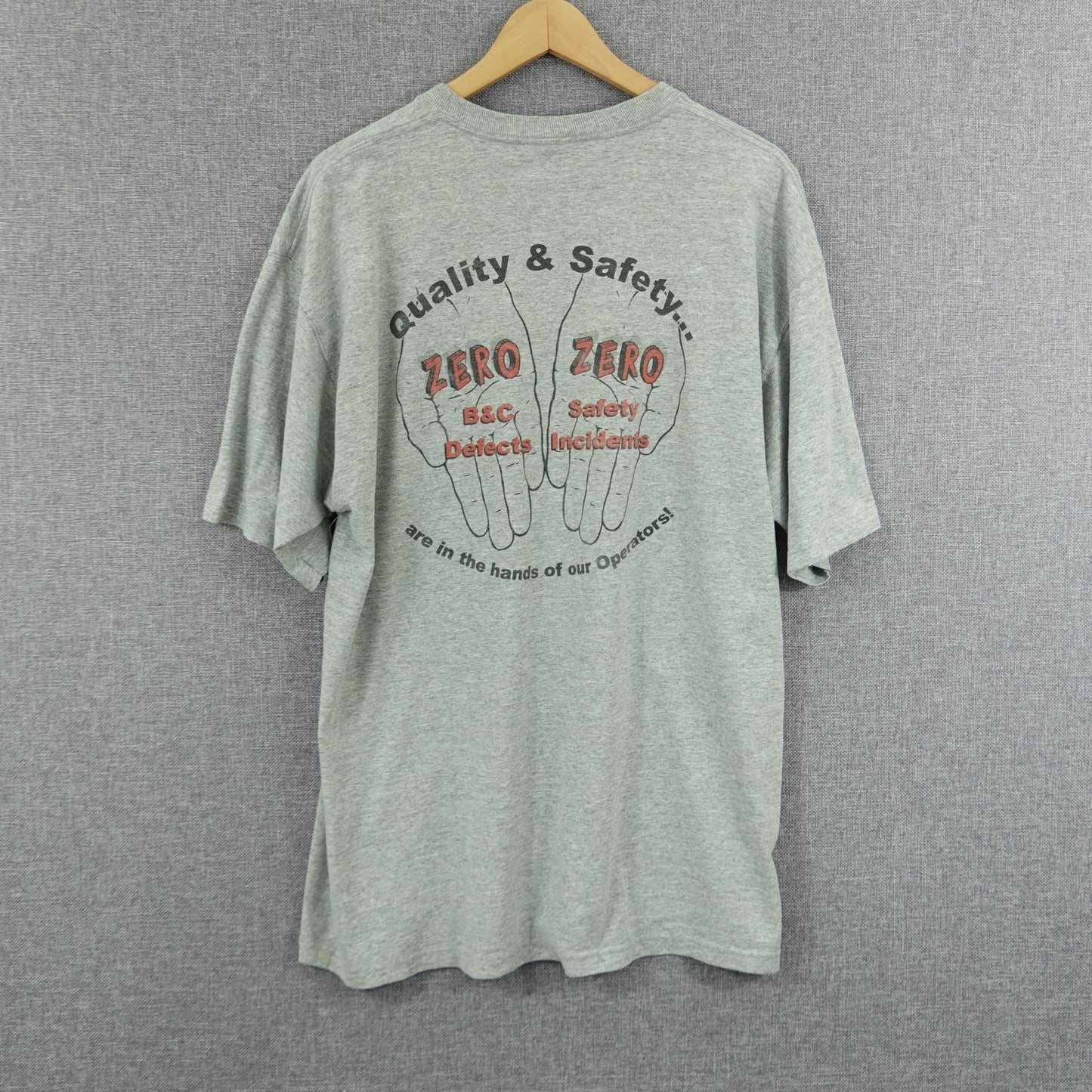 Vintage 90s Kellogg’s Memphis Quality & Safety Gray Tee - Size Large