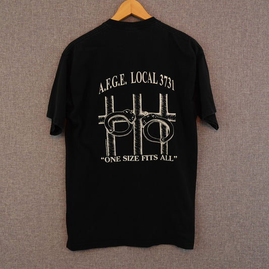 Vintage 90's Department of Justice Handcuffs Tee - Size L
