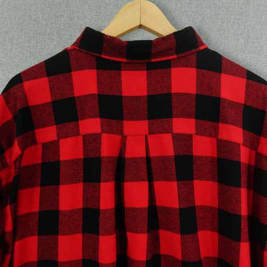 St. John’s Bay Red Black Buffalo Plaid Flannel Shirt - Size 2XL–4XL