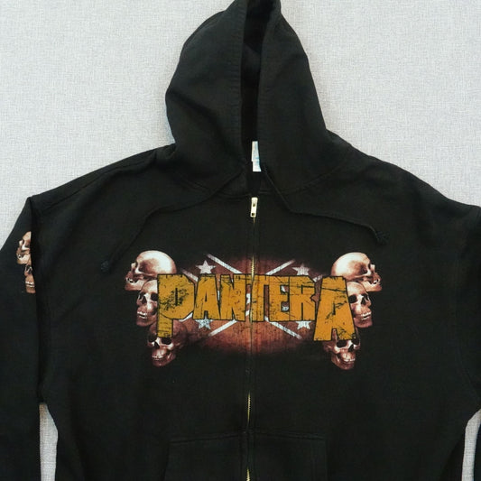 Pantera Men's Full Zip Black Hoodie Size XL w/ Skull Graphics