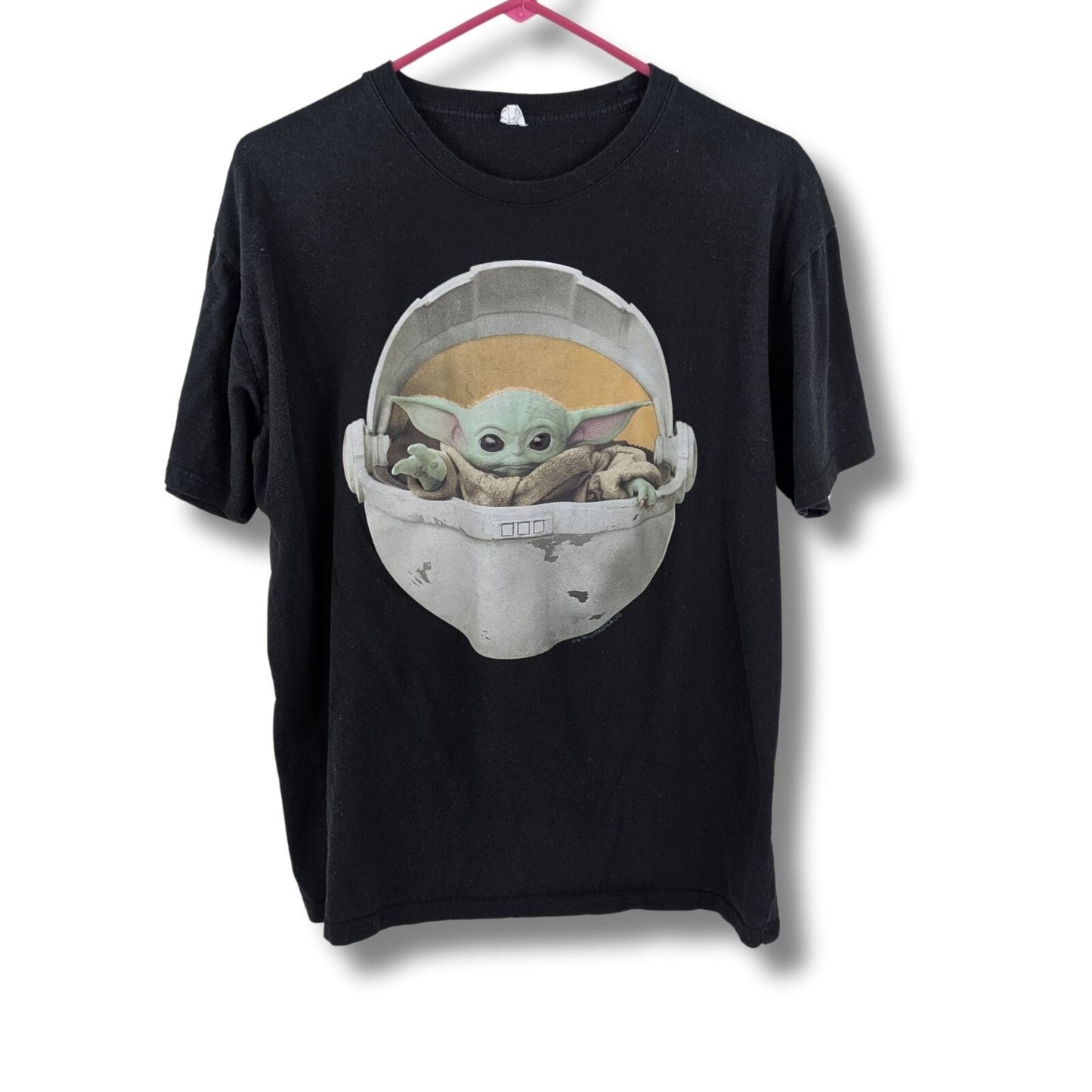 Star Wars Baby Yoda Grogu Hover Pod Tee Black The Mandalorian Size L