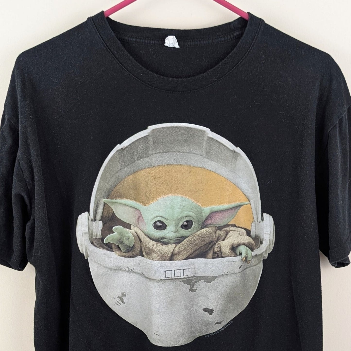 Star Wars Baby Yoda Grogu Hover Pod Tee Black The Mandalorian Size L
