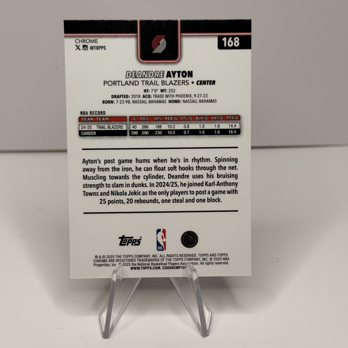 2025-26 Topps Chrome - Deandre Ayton #168  X-Fractor Refractor