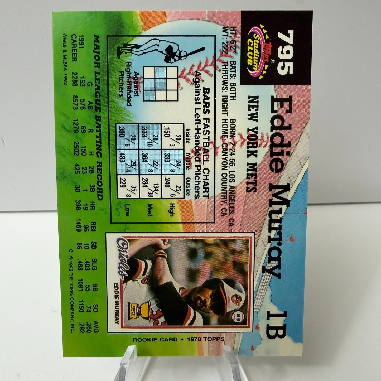 1992 Topps Stadium Club - Eddie Murray #795 (NM-MT)