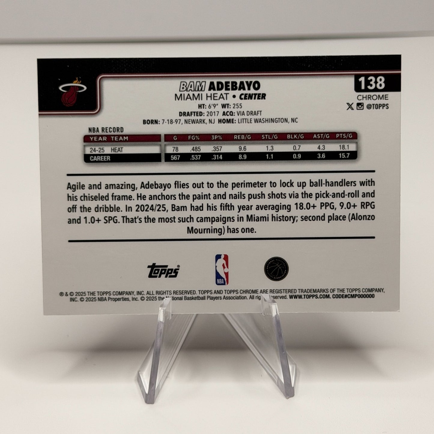 2025-26 Topps Chrome - Bam Adebayo #138