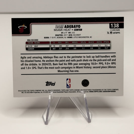 2025-26 Topps Chrome - Bam Adebayo #138
