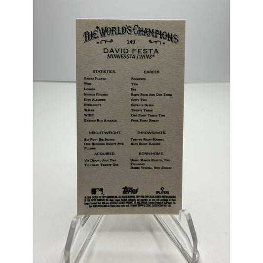 2025 Topps Allen & Ginter - David Festa Mini Gold Border (RC) #249