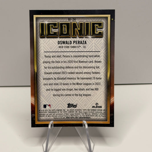 2023 Bowman Chrome - Oswald Peraza Iconic Mojo Refractor #BI-24 New York Yankees