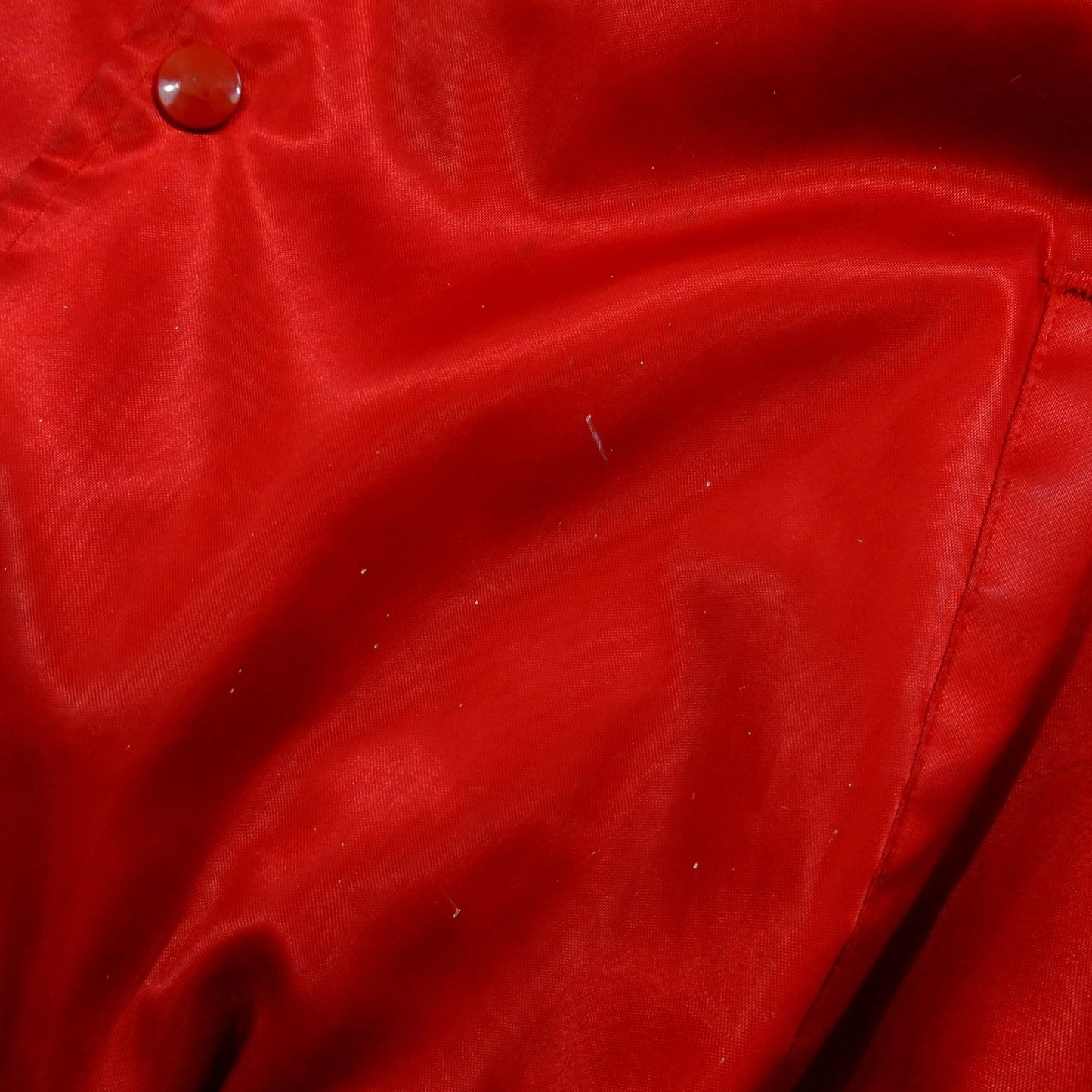 Vintage 80s TGI Friday's Red Satin Bomber Jacket - Size M