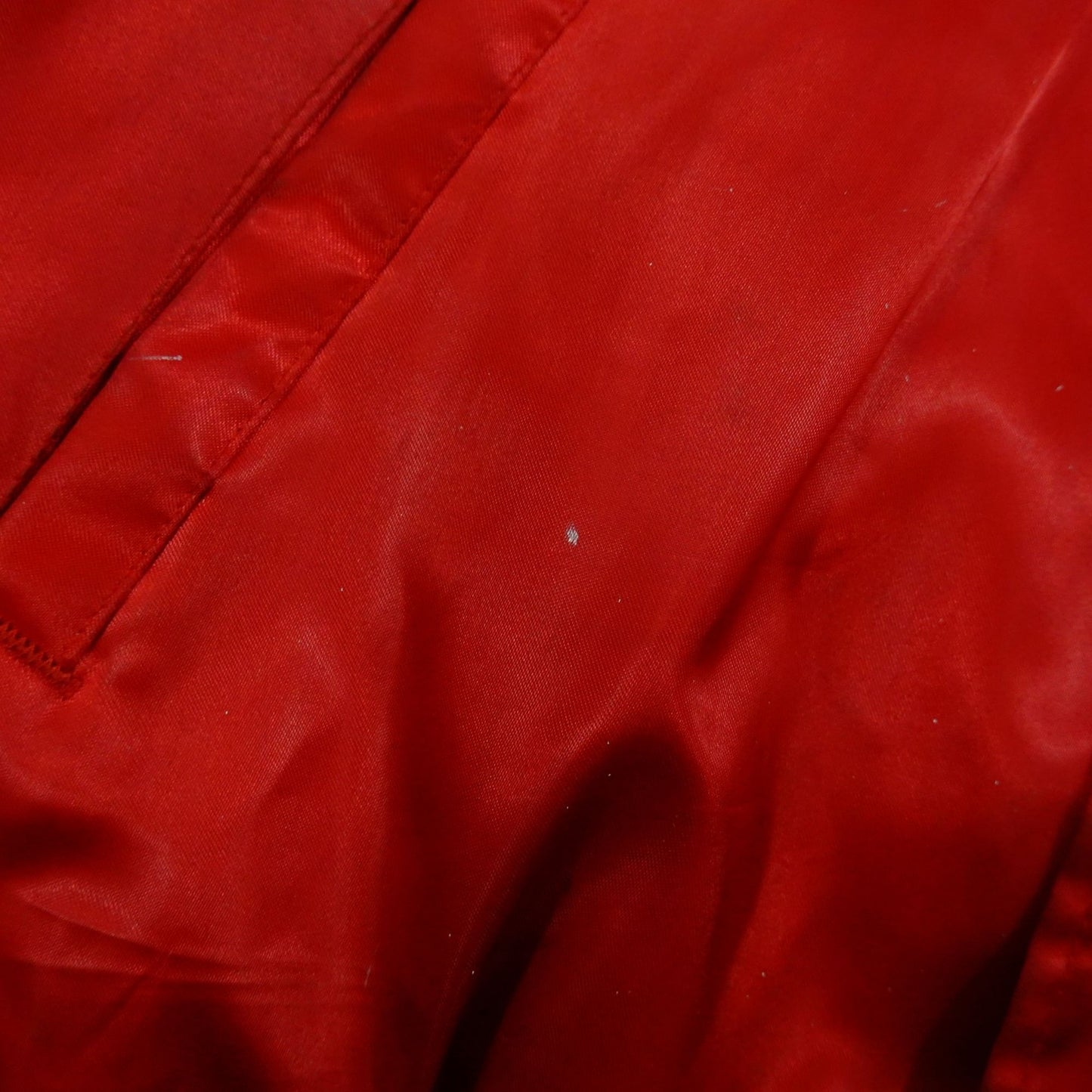 Vintage 80s TGI Friday's Red Satin Bomber Jacket - Size M
