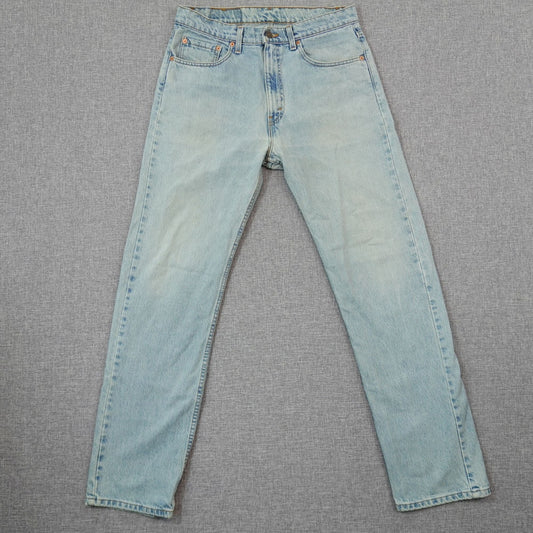 Vintage 90s Levi's 505 Jeans Light Wash USA Made Red Tab 33x32