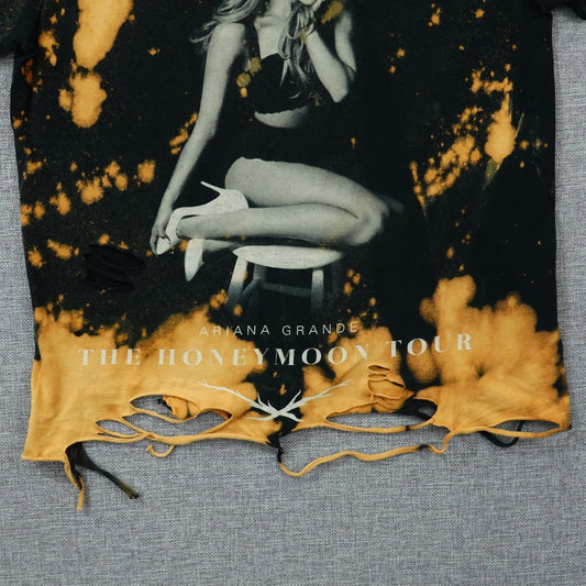 Ariana Grande Honeymoon Tour 2015 Bleach Distressed Tee - Size Small