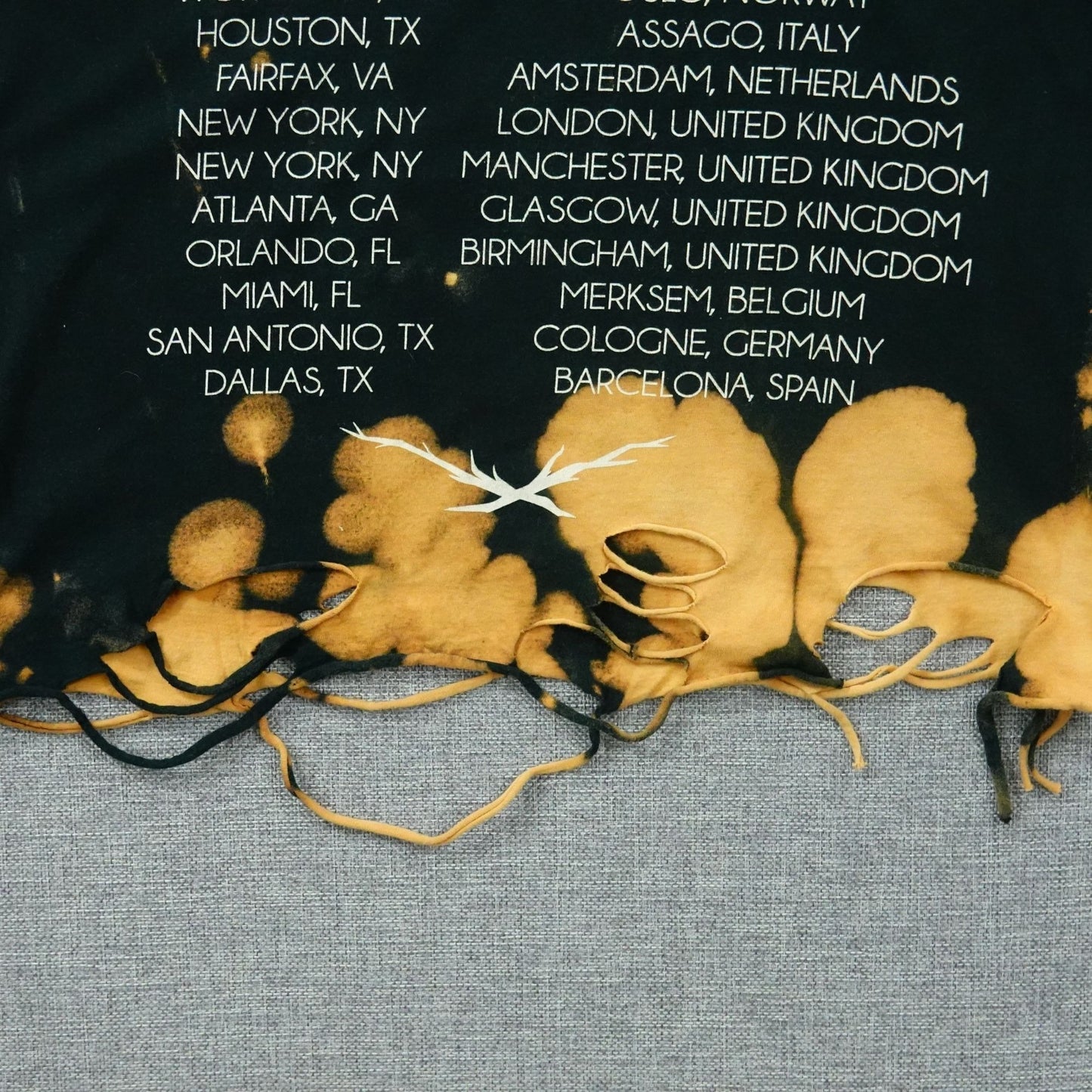 Ariana Grande Honeymoon Tour 2015 Bleach Distressed Tee - Size Small