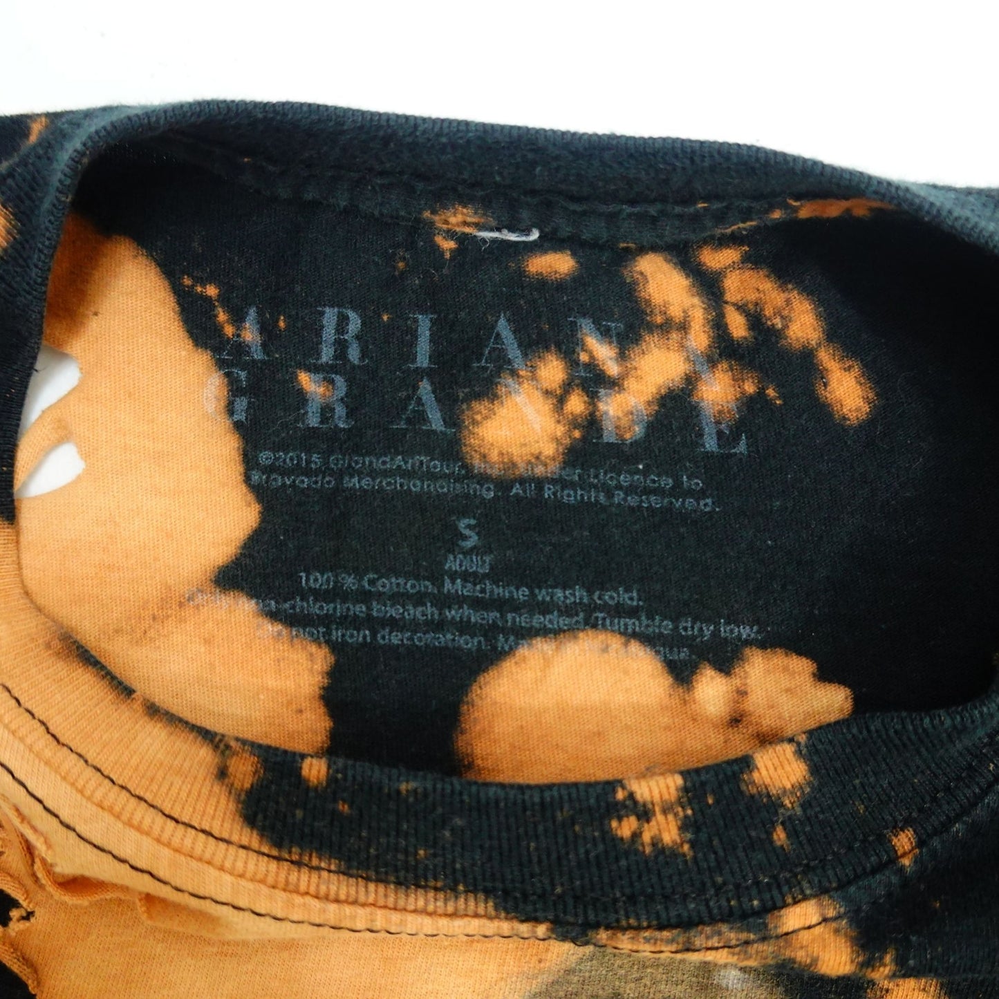 Ariana Grande Honeymoon Tour 2015 Bleach Distressed Tee - Size Small