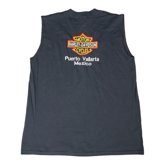Harley-Davidson Style Black Muscle Tank L Biker Sleeveless Tee