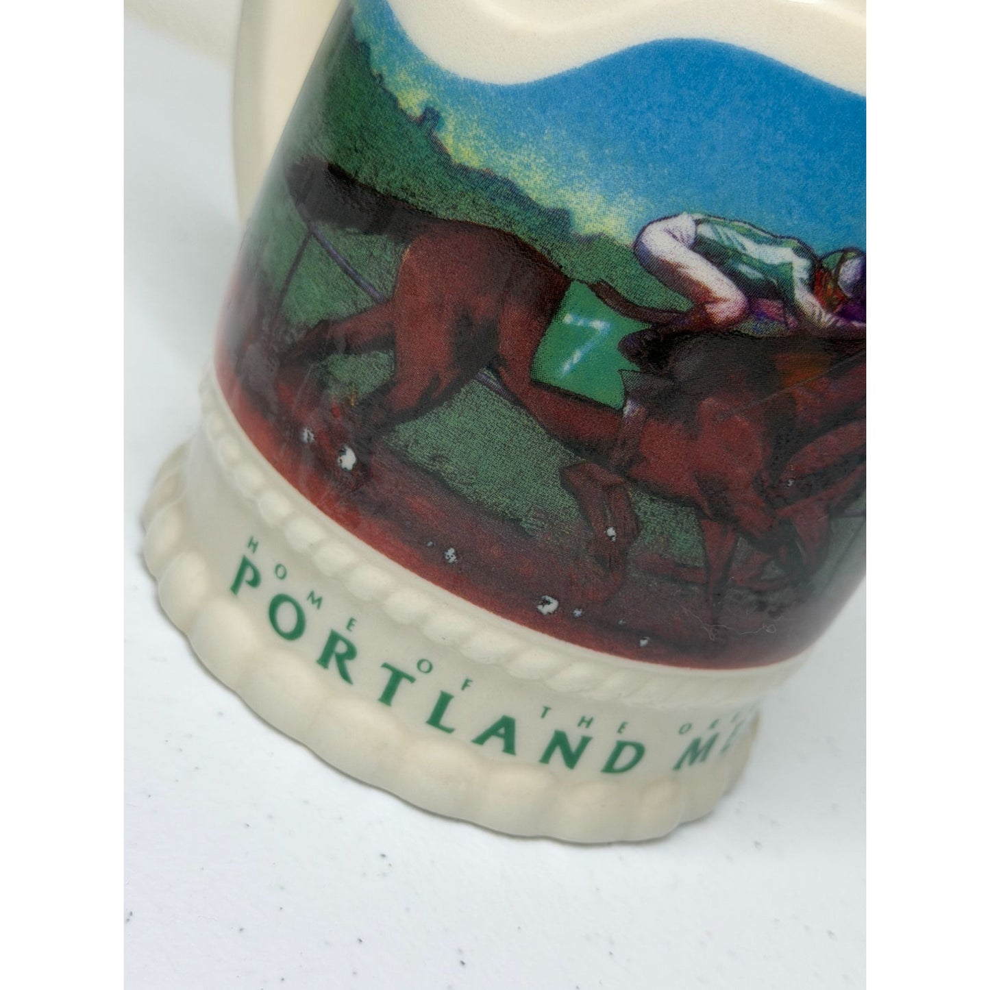 VTG 1989 Miller High Life Portland Meadows Oregon Derby 16oz Beer Stein