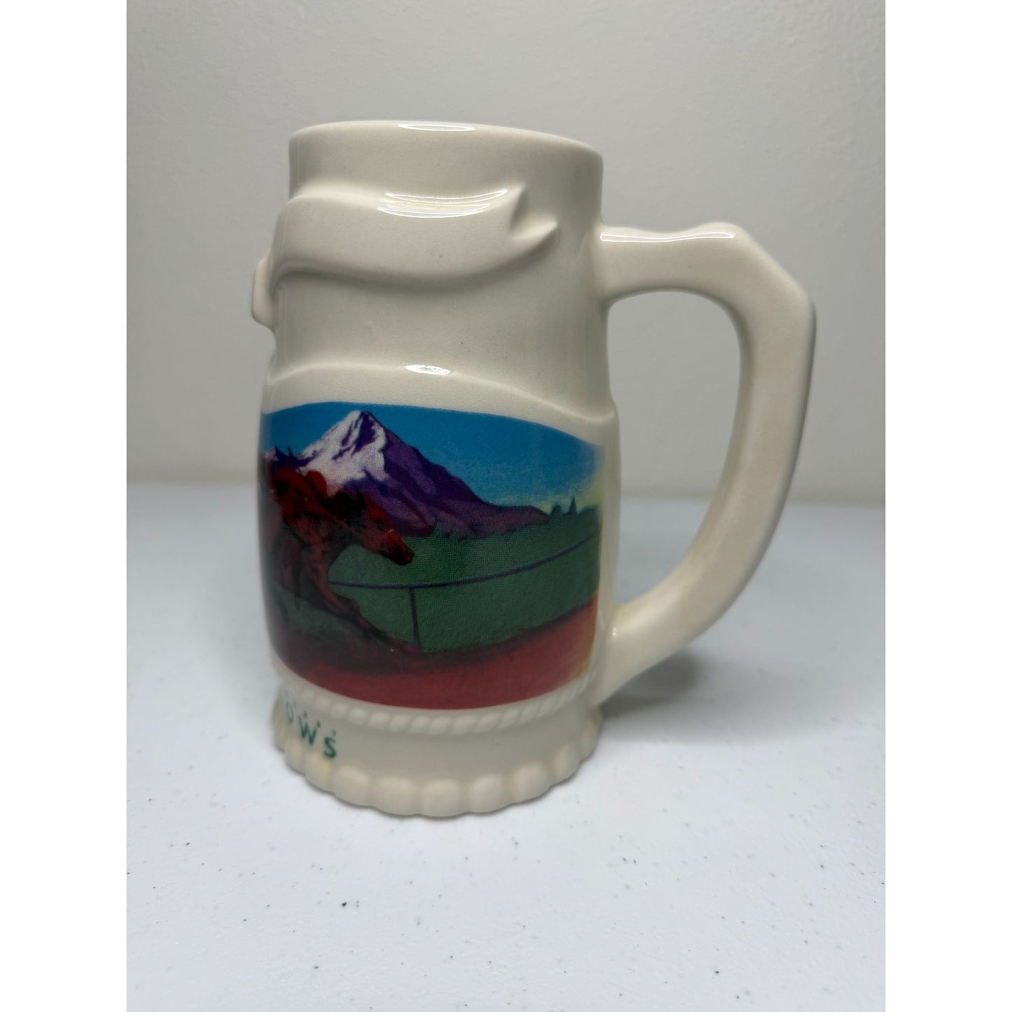 VTG 1989 Miller High Life Portland Meadows Oregon Derby 16oz Beer Stein