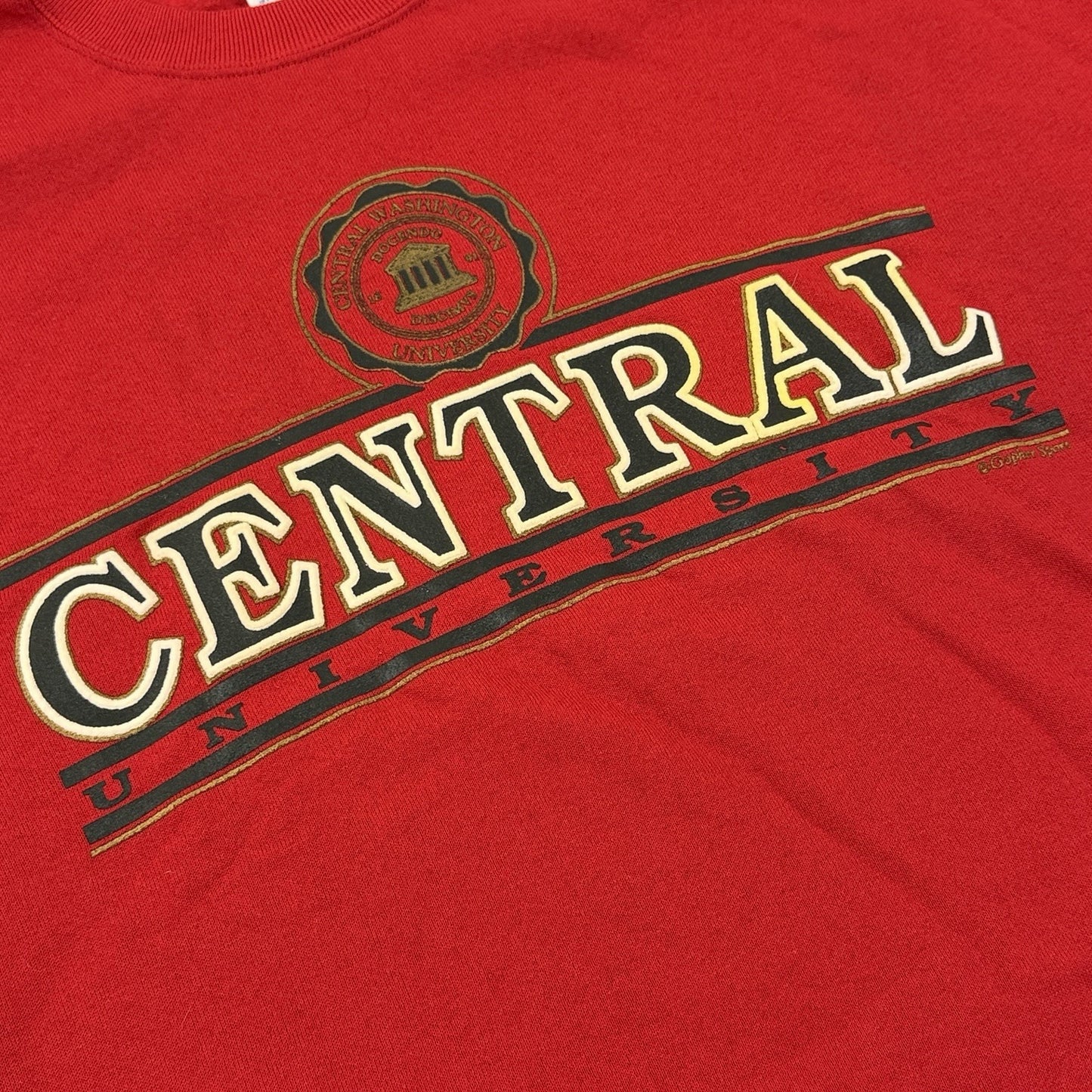 Vintage Central Washington University Red Jerzees Crewneck Sweatshirt Size Large