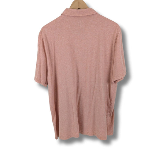 L.L. Bean Slightly Fitted Salmon Heathered Men's Polo Shirt - Size L