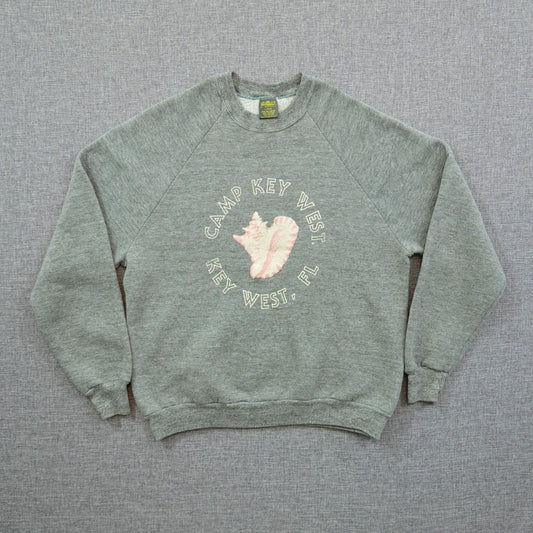 Vintage 80s Camp Key West Florida Puff Print Sweatshirt Shell Graphic - Size S/M