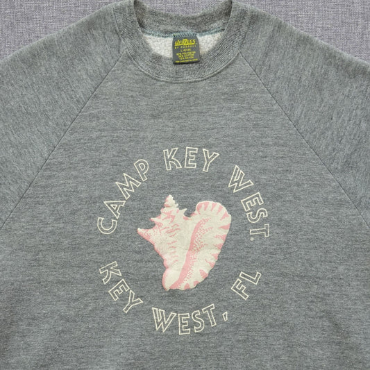 Vintage 80s Camp Key West Florida Puff Print Sweatshirt Shell Graphic - Size S/M