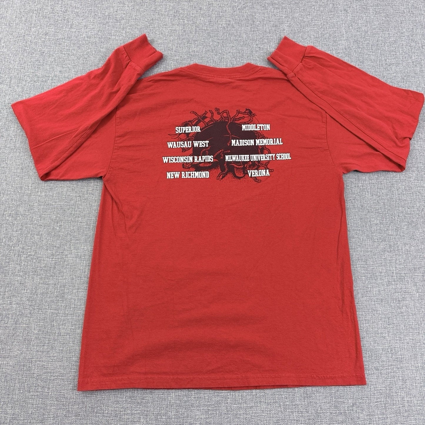 Vintage WIAA State 2003 Boys Hockey Tournament T-Shirt Long Sleeve Red Size M/L
