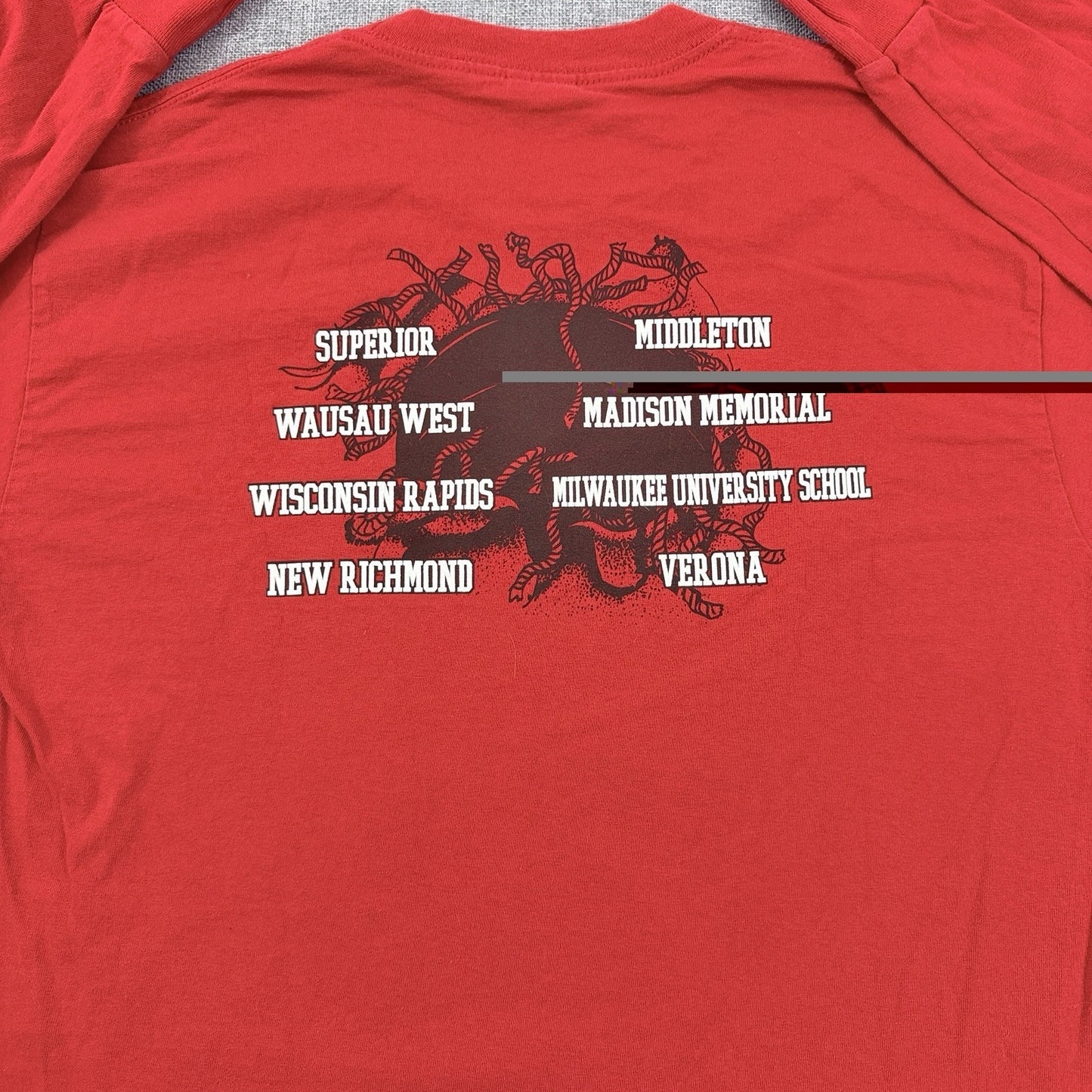 Vintage WIAA State 2003 Boys Hockey Tournament T-Shirt Long Sleeve Red Size M/L
