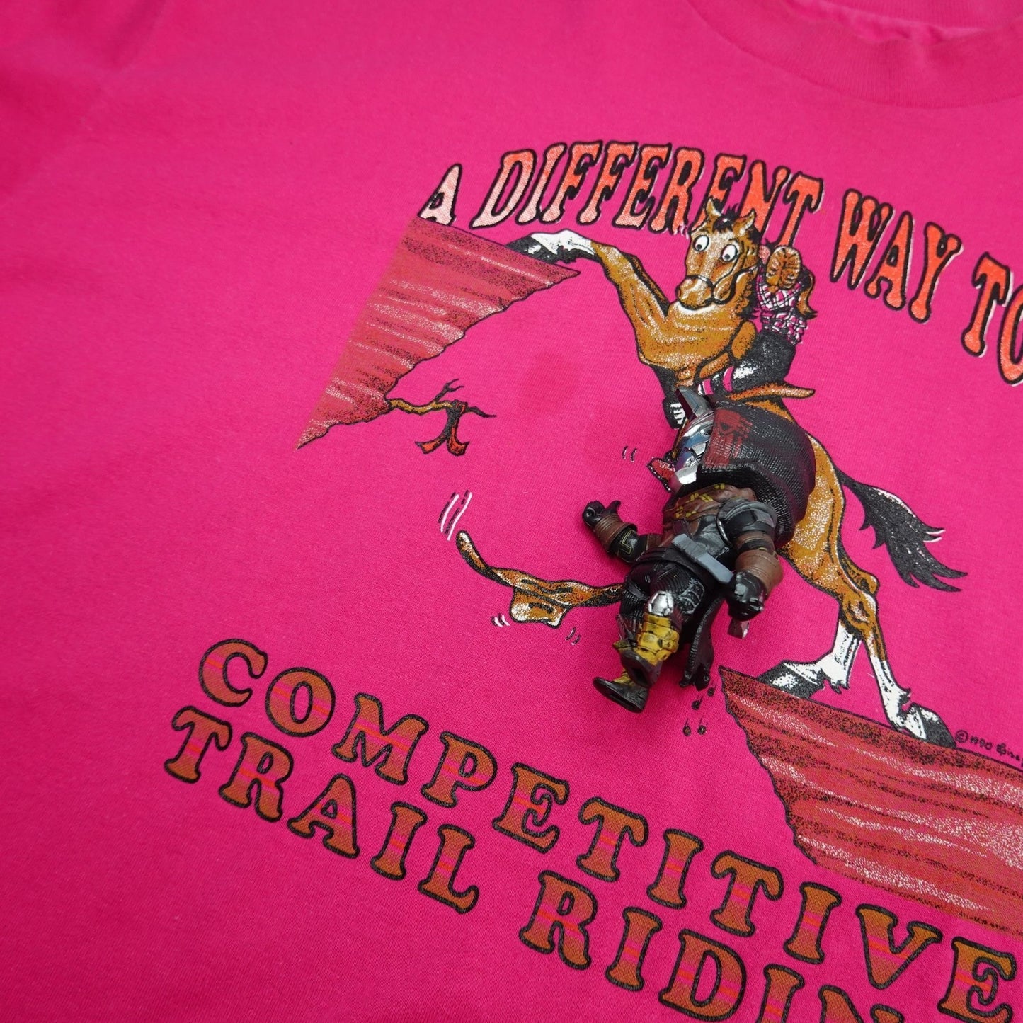 Vintage 1990 Competitive Trail Riding Horse Tee - Size XL Single Stitch