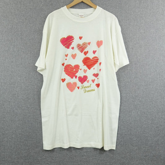 Vintage 90s Heartland Apparel Sweet Dreams Heart Shirt - OSFM Single Stitch