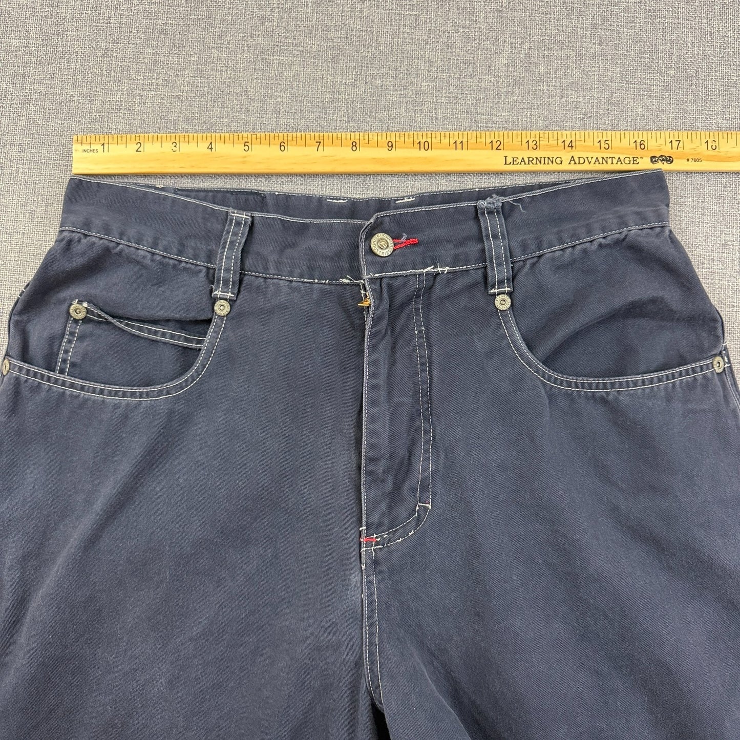 Vintage Y2K Kik Wear  Baggy Rave Pants Faded Black Size 34 Denim Jeans (33x30)