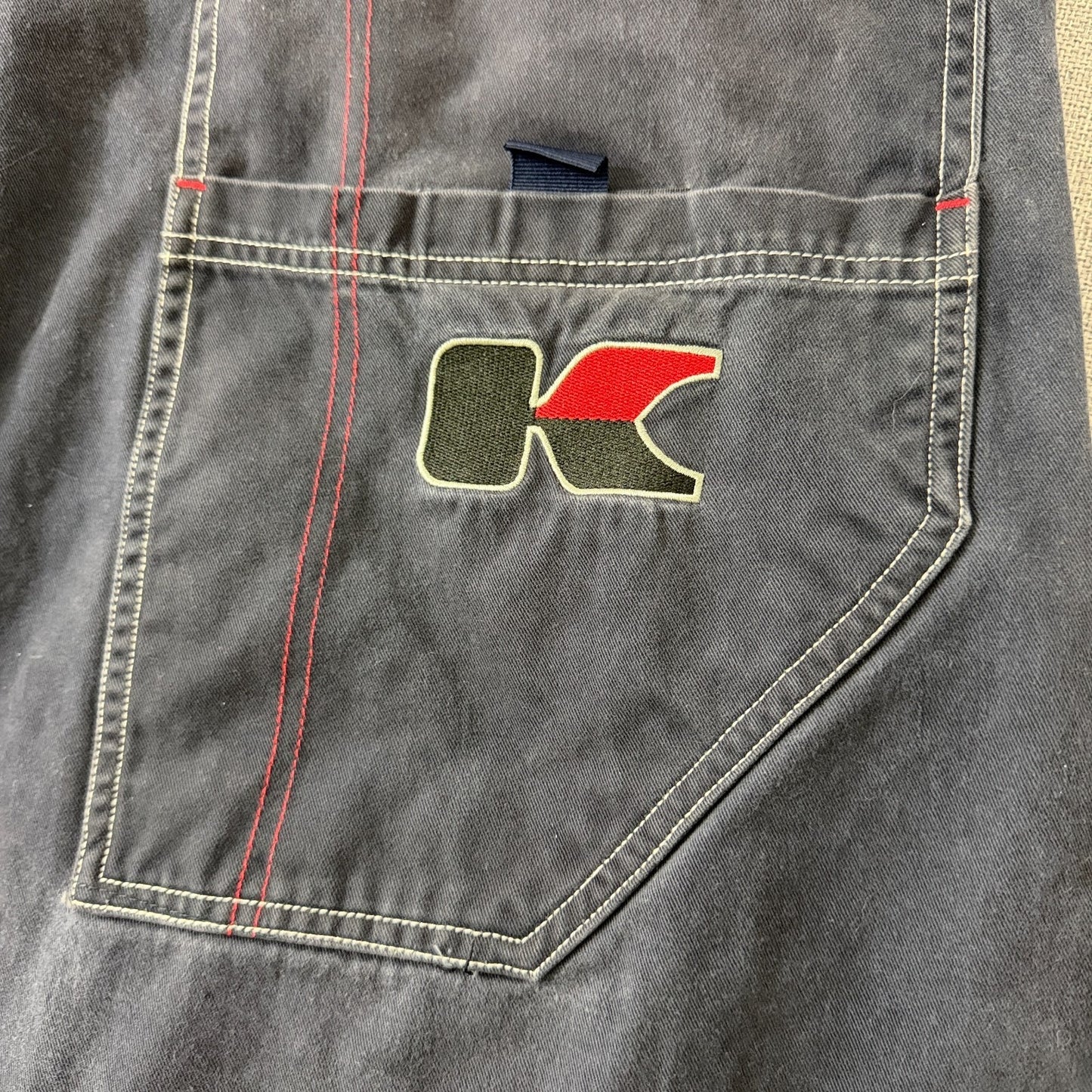Vintage Y2K Kik Wear  Baggy Rave Pants Faded Black Size 34 Denim Jeans (33x30)