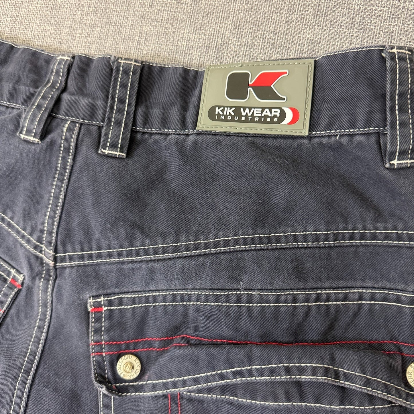 Vintage Y2K Kik Wear  Baggy Rave Pants Faded Black Size 34 Denim Jeans (33x30)