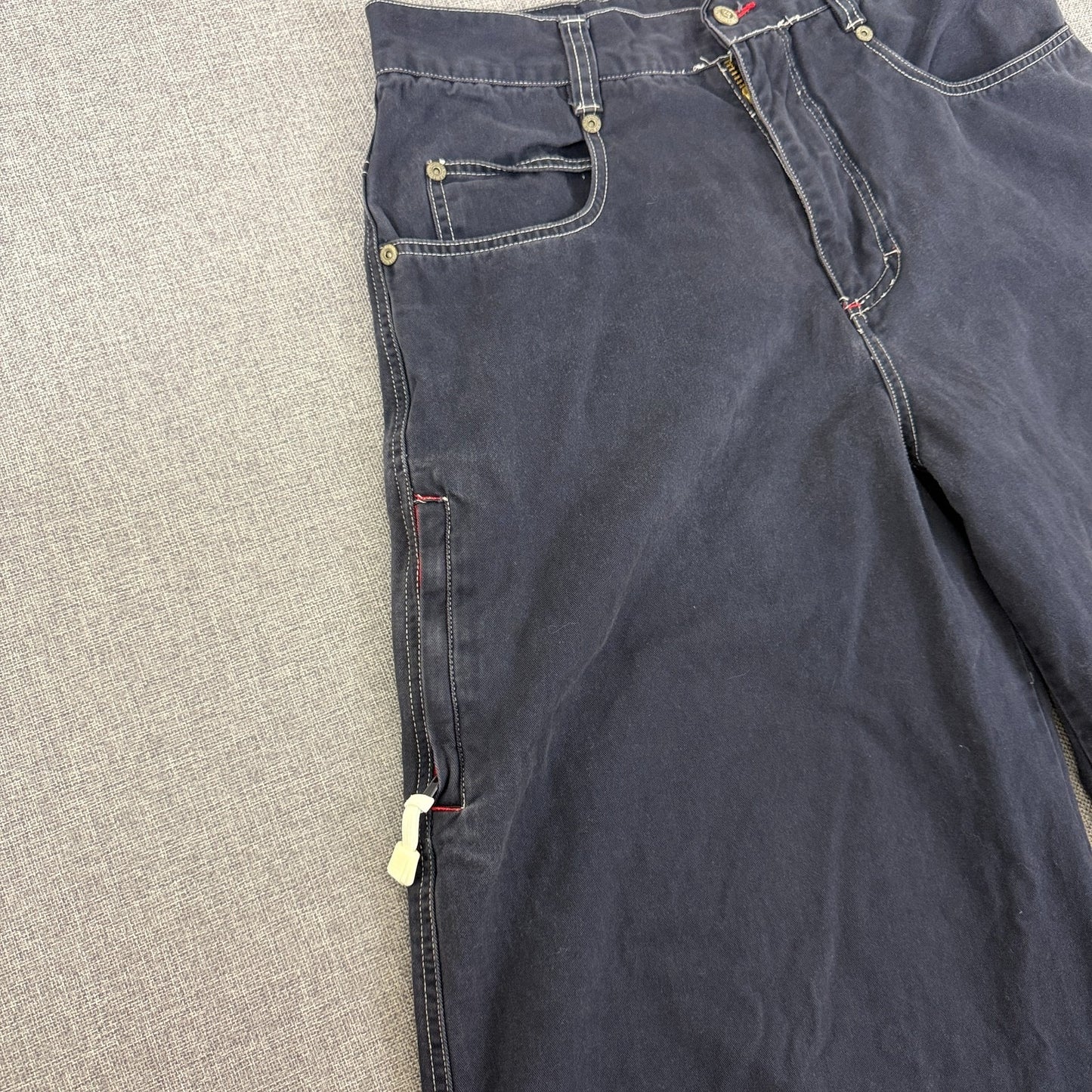 Vintage Y2K Kik Wear  Baggy Rave Pants Faded Black Size 34 Denim Jeans (33x30)