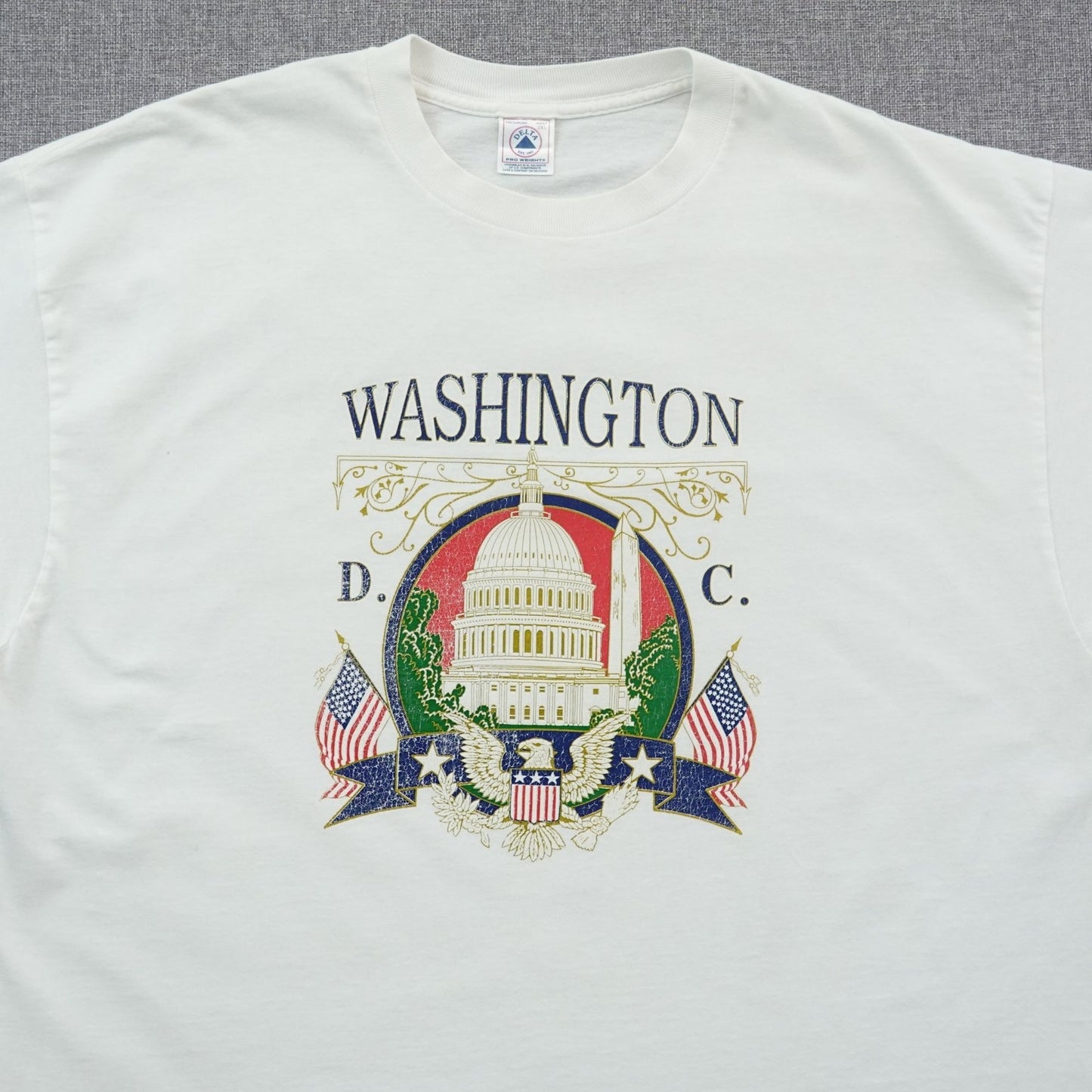 Vintage 90s Washington DC Capitol Eagle Flag T-Shirt - Size 2XL