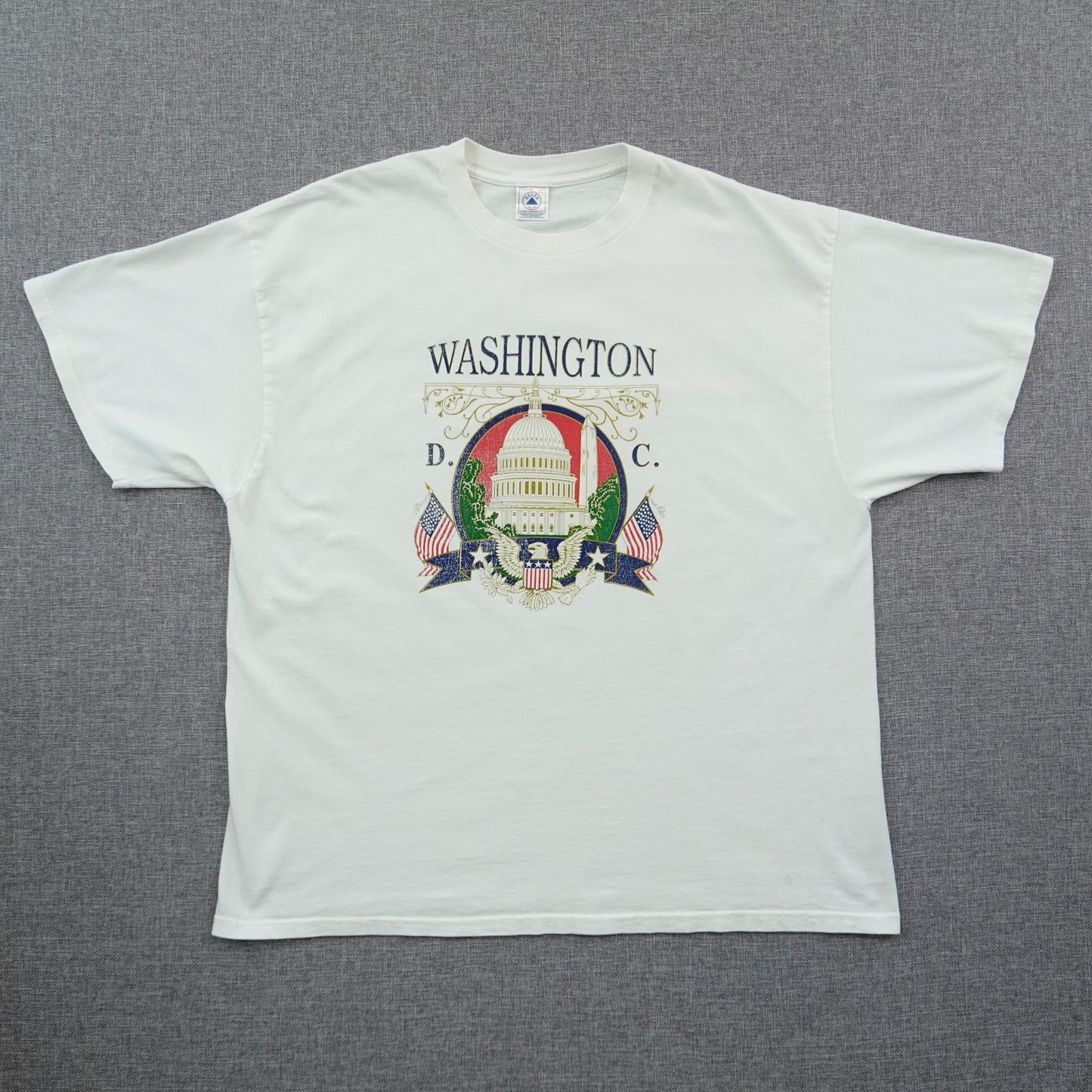Vintage 90s Washington DC Capitol Eagle Flag T-Shirt - Size 2XL