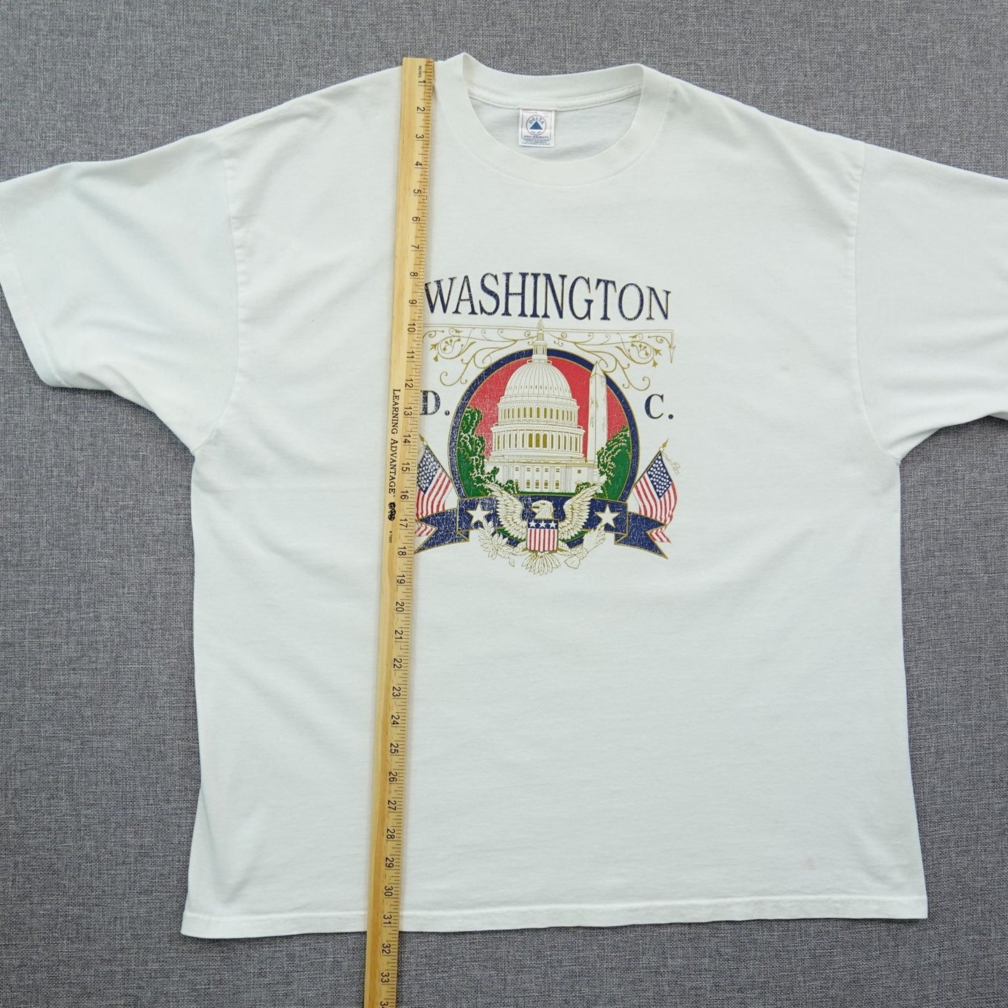 Vintage 90s Washington DC Capitol Eagle Flag T-Shirt - Size 2XL